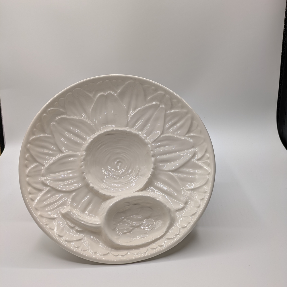 Sur La Table White Floral Artichoke Serveware Plate, Replacement Piece